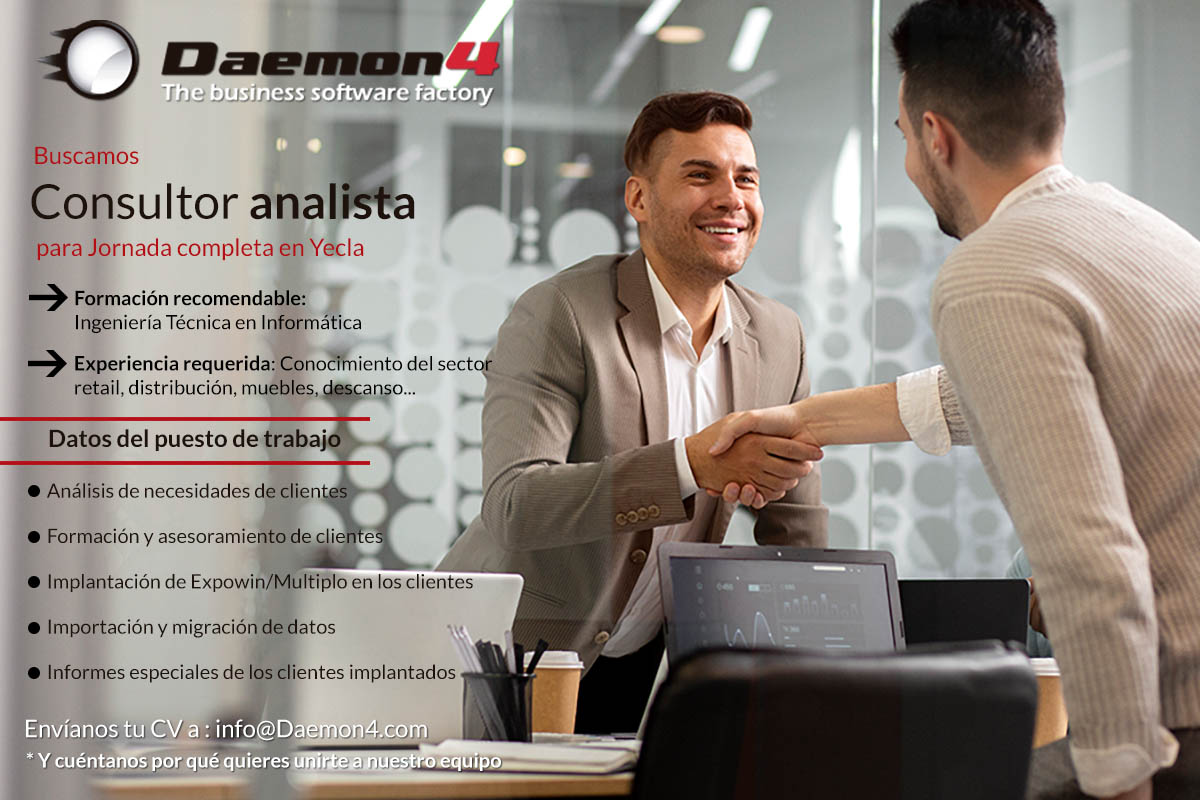 Oferta empleo consultor analista expowin
