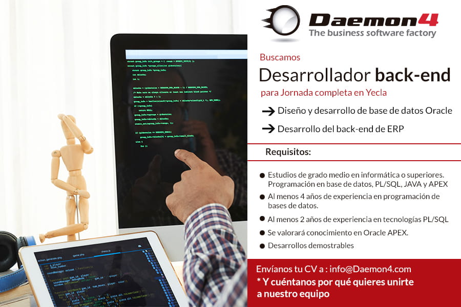 Oferta empleo desarrollador back end